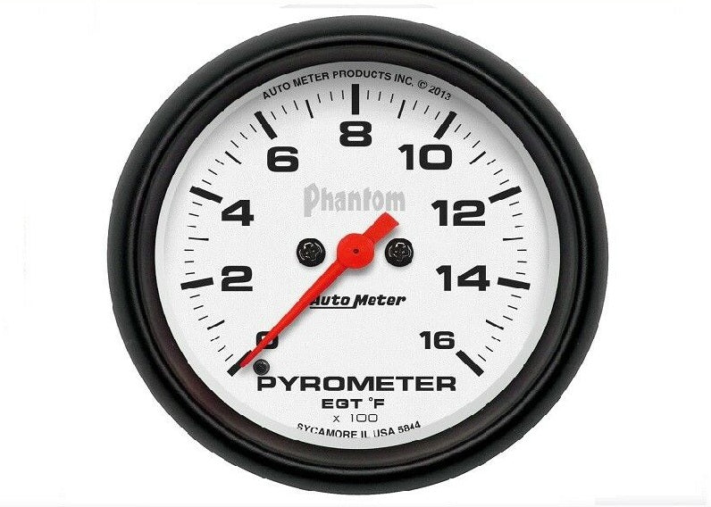 AutoMeter Phantom Analog Pyrometer Gauge 0-1600 °F -  5844