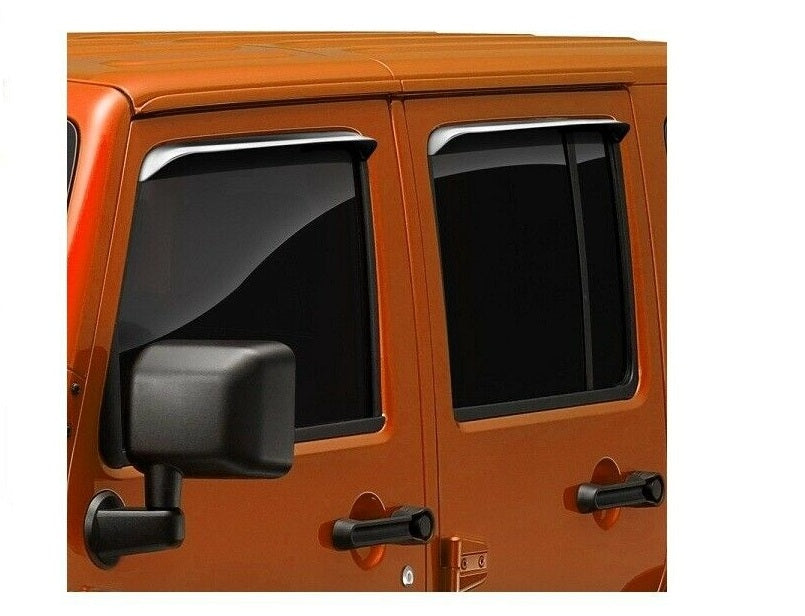 AVS Window Deflectors w/ SS Finish For Jeep Wrangler JK 2-Dr&4-Dr 07-18 - 14918