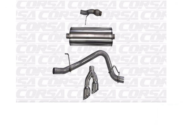 Corsa Performance Polished Tips 3.0" Cat-Back Single Exit Twin 4.0" - 14859