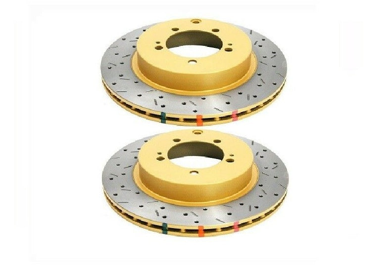 DBA For Evolution 03-08 Rear Drilled & Slotted 4000 Series T3 Slot Rotor (Pair)
