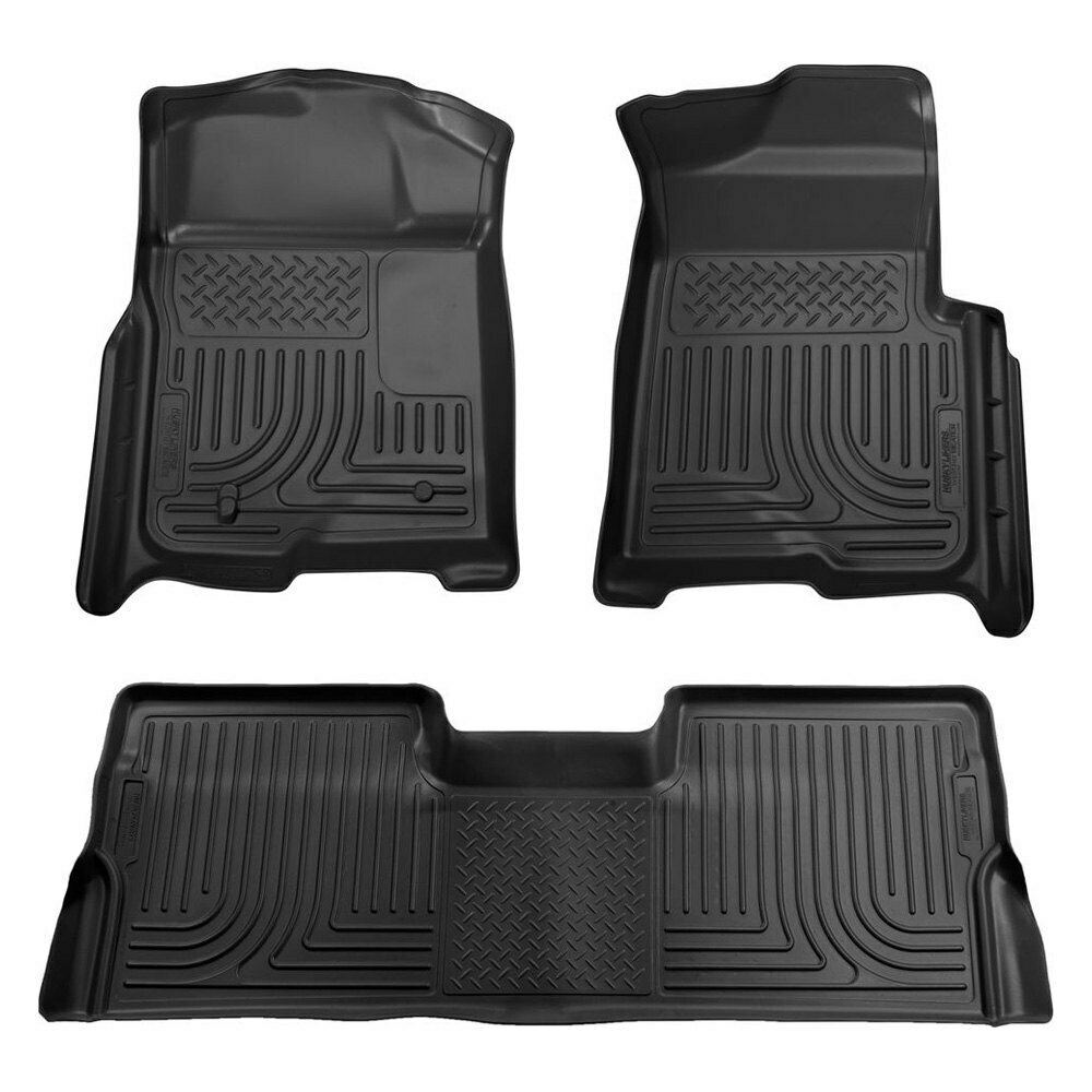 Husky Weatherbeater Front&Rear Floor Mat For 09-14 Ford F-150 SuperCrew Crew Cab