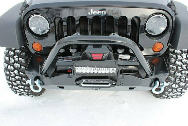 JCR Offroad Front Winch Bumper w/Tube For Jeep Wrangler JK JKU 07-18-JKFM-T-BARE