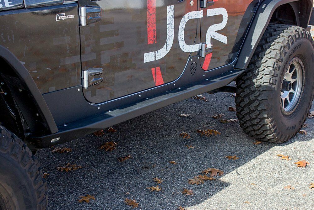 JCR Offroad Black Rock Guards w/Leds For Wrangler JL 4Dr 18-20 - JLSL-CRL-4D-PC