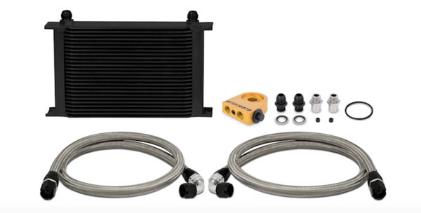 MISHIMOTO Universal Thermostatic 25 Row Oil Cooler Kit, Black | MMOC-UHTBK