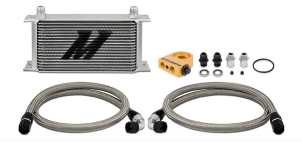 MISHIMOTO Universal Thermostatic 19 Row Oil Cooler Kit, Silver | MMOC-ULT