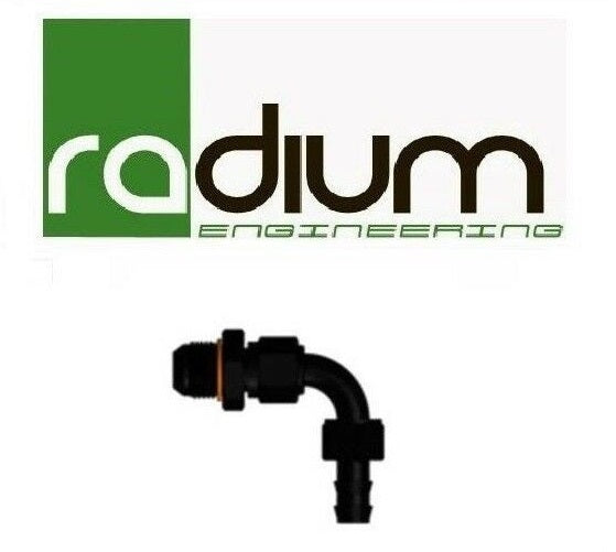 Radium 2pc 90deg 8AN For 1/2" Push-Lok Hose - 14-0135