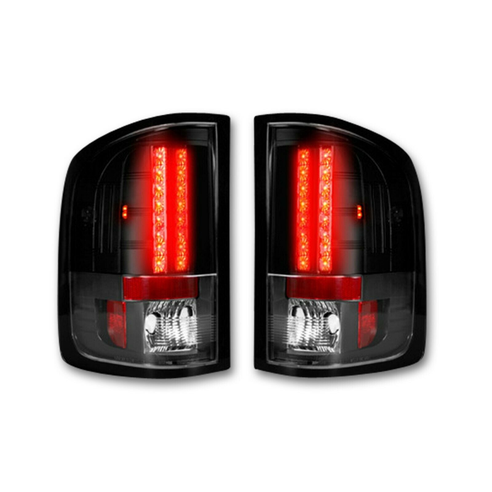 Recon SMOKED LED Tail Lights For 2007-2013 GMC SIERRA Single Wheel - 264189BK
