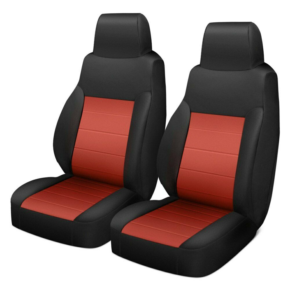 Rugged Ridge Neoprene 1st Row Black&Red Seat Covers For Jeep Wrangler JK 2007-10