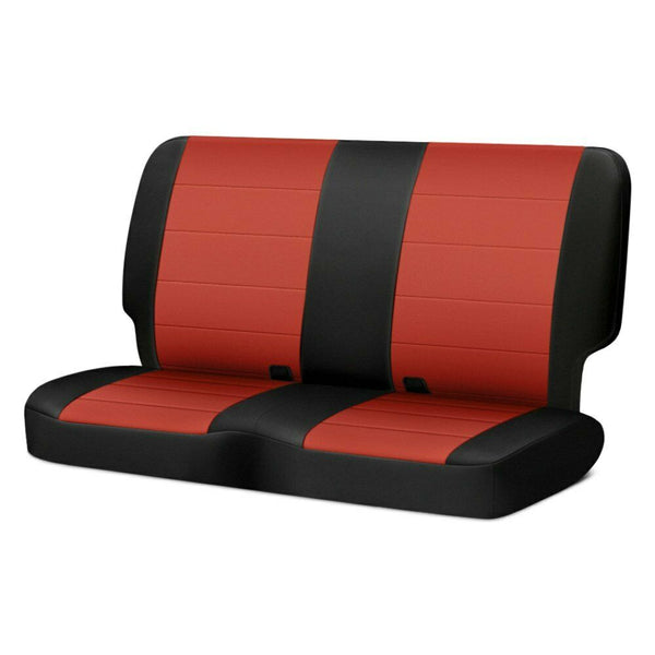 Rugged Ridge Neoprene 2nd Row Black&Red Seat Covers For Wrangler JKU 4Dr 2007-18