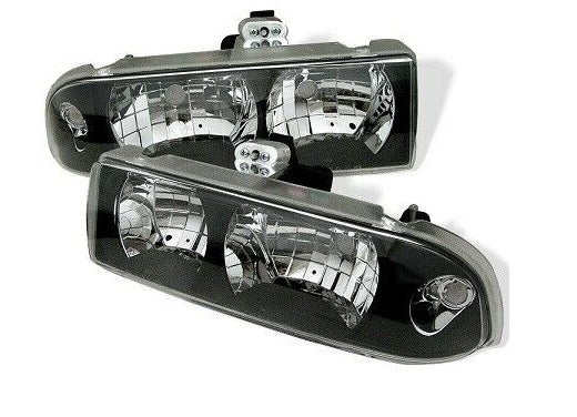 Spyder Auto Crystal Black Head Lights for 98-05 Chevy S10 98-04/Blazer - 5012425