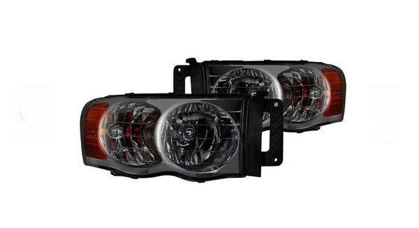 Spyder Amber Crystal Headlights Smoke For 02-05 Dodge Ram 1500 3500 - 5014757