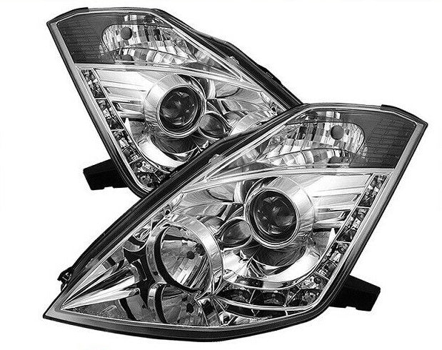 Spyder Auto DRL LED Projector Chrome Head Lights For 03-05 Nissan 350Z - 5032218