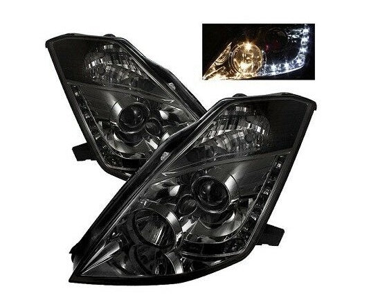 Spyder Auto DRL LED Smoke Projector Head Lights For 03-05 Nissan 350Z - 5064752