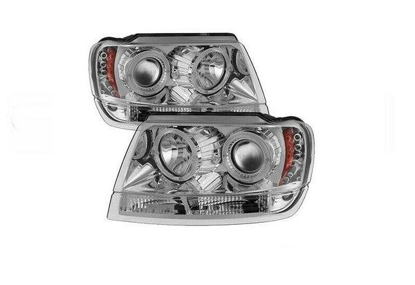 Spyder Auto Projector Headlights Halo Chrome For 99-04 Grand Cherokee - 5011152