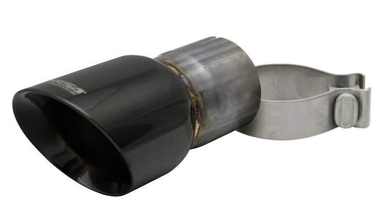Corsa Universal Stainless Steel Round Angle Cut Black PVD Exhaust Tip TK001BLK
