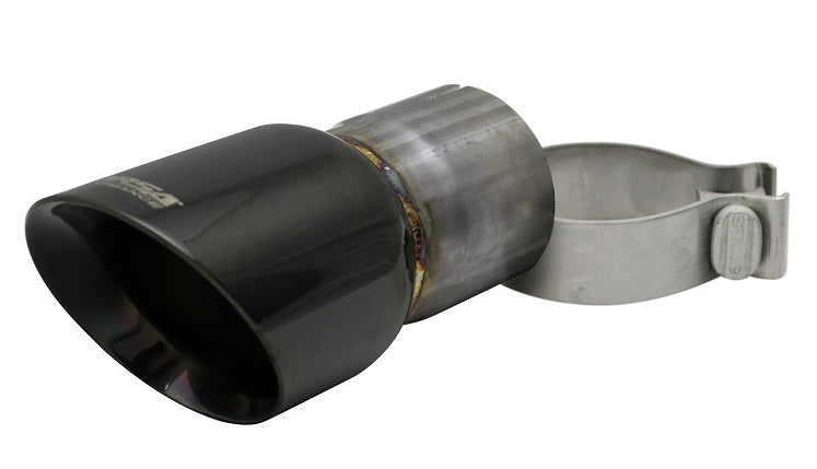 Corsa Universal Stainless Steel Round Angle Cut Black PVD Exhaust Tip TK002BLK