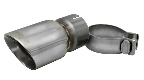 Corsa Universal Stainless Steel Round Angle Cut Polished Exhaust Tip TK003