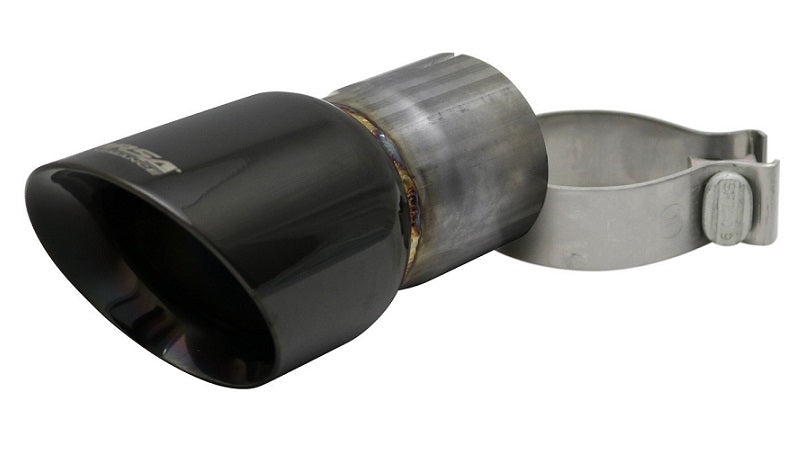 Corsa Universal Stainless Steel Round Angle Cut Black PVD Exhaust Tip TK003BLK