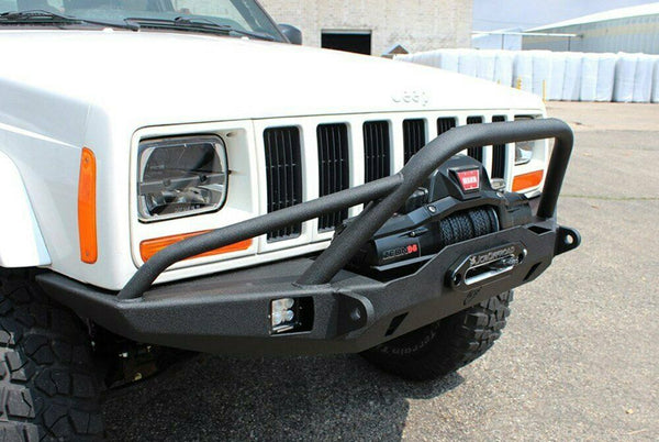 JCR Offroad Raw Front Winch Bumper For Jeep Cherokee XJ 84-01 w/Tube-XJFV-T-BARE